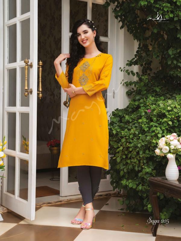 Mayur Saga 2 Rayon Designer Embroidery Kurti Collection